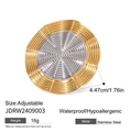 Dettaglio macro di anello regolabile in acciaio bicolore con texture a spirale - Anello a Spirale a Contrasto Oro Argento (JDRW2409003)
