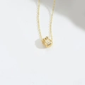 Collier minimaliste avec pendentif sac d'argent doré et signe dollar blanc sur chaîne - Blanc