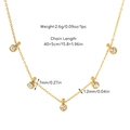 Gold chain necklace featuring five sparkling crystal charms and adjustable link chain - Round Beads / Gold