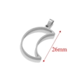 Hollow moon stainless steel pendant for DIY earrings and necklaces 26mm silver finish - Moon / Steel