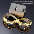 Warm white LED copper wire string lights with 3 modes for Christmas gift box decor - Warm White 1M LED String Light (Single)
