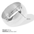Polished silver stainless steel bangle with 30mm width and minimalist design - 30mm Width - 64mm Inner Diameter / Silver