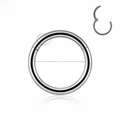 Solid G23 titanium 16G double layer clicker ring with clear zircon stones 8mm - G23 Titanium Segment Ring-1.2*8mm