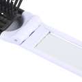 Portable folding hairbrush in white with integrated mirror and black massaging bristles - White
