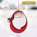 Handcrafted painted iron Santa Claus Christmas ornament with rustic finish and twine hanger - Santa No.5