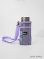 Light purple mesh water bottle carrier with adjustable strap and durable sleeve - Light Purple