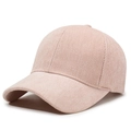 Pink herringbone baseball cap with thick textured fabric and classic curved brim style - Adjustable / Pink