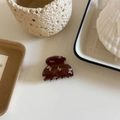 Elegant dark brown hair claw clip with white butterfly print made of acetate resin - Small Claw Clip (1# Small)