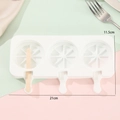 Stampo per ghiaccioli a 3 cavità in silicone bianco con trama al limone e stecco - XG-20 (3 Cavità Limone)