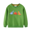 Green long sleeve sweatshirt with colorful dinosaur patches for toddler boys - 2T / 80-90cm