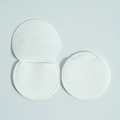 Detail view of round white microfiber jewelry pouches showing pocket structure and texture - 7*7cm / White