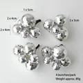 Zilveren spiegel disco kerstballen set met bollen van 3cm 4cm en 5cm groot - Gefacetteerde balbundels / Zilver