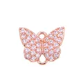Rose gold butterfly jewelry connector with pavé zircon crystals and double loops - Crab Green 1PC L358873-Rose Gol
