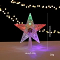 Estrella LED multicolor de 14cm para árbol de Navidad con diseño facetado y peso de 39g - Cristal - Pequeño con luz