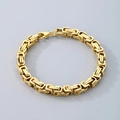 Polished gold-plated stainless steel Byzantine chain bracelet with a secure lobster clasp - 4mmx18cm / Gold