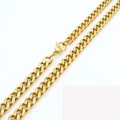 Classic 18K gold plated stainless steel Cuban link chain necklace with lobster clasp - 7mm