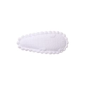 White fabric snap hair clip with scalloped polka dot edges for kids and girls - Pure White (3)