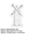 White silicone mold with windmill and heart design for fondant and chocolate crafting - Windmill / Gray