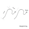 Silver stainless steel earring hooks with bead and spring for DIY jewelry making - Steel Color - Style M