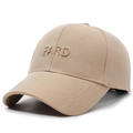 Classic khaki twill baseball cap with 3D FARD letter embroidery for casual outdoor wear - Adjustable / Khaki