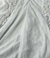 Sleeveless white lace evening dress featuring delicate floral embroidery and mesh details - US Size 2 (S) / Gray