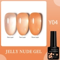 LILY'CUTE Jelly Nude Nagelgel Y04 zeigt eins bis drei Schichten sheer pink Farbsättigung - Warmes Orange Nude-Y04