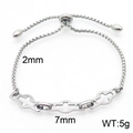 Bracciale regolabile in acciaio inossidabile argento con quattro ciondoli a croce vuota - Stile Croce Cava Argentato (KB167026-Z)