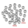 Perline distanziatrici rondelle in acciaio argento da 4mm con foro 2mm per gioielli - 4x2x2mm / Color Acciaio