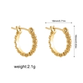 Detailed dimensions of 18K gold vintage earrings showing 18mm width and 16mm height - 18K Gold Flower/Gold Engraved