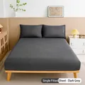 Single dark grey fitted sheet and matching pillowcase in soft cotton fabric - Dark Gray / Single Fitted Sheet 180*200+27cm