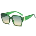 Gafas de sol cuadradas verdes con textura trenzada y lentes degradadas de marrón a azul - C04 Verde