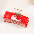 Pince à cheveux de Noël avec Père Noël et flocons en rouge festif et orange transparent - Père Noël & Flocons (C10-4-13)