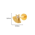Golden titanium snowflake flat back stud with zircon and mini star decoration - Fan Star Style (6#) / Gold Yellow