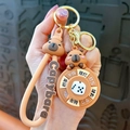Creative cartoon Capybara PVC keychain with spinning decision wheel and brown strap - Dice Roulette