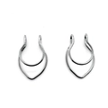 Silver non-pierced stainless steel double-layered U-shaped heart nose ring pair - Steel