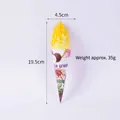 Artificial PU ice cream cone model with yellow swirl and colorful wrap 19.5cm height - Yellow