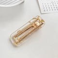 Minimalistische rechteckige Haarklammer aus transparentem Harz mit goldener Folienfüllung - Quadratisch Goldfolie