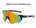 Professional sports cycling sunglasses with black frame and red mercury coated lenses - Black Frame Red Mirrored Lens