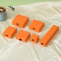 Orange drawer jewelry gift box set with black ribbon pull and matte finish texture - 9*9*3.2CM / Orange
