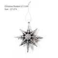 Sparkly silver eight-pointed star Christmas ornament with glitter and cutout center - Silver Hollow Octagram (LF-7110S)