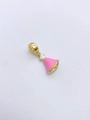 Pink dress charm pendant in 18k gold-plated copper for DIY bracelets and necklaces - Pink Dress