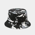Fashionable double-sided bucket hat with black and white tie-dye marble pattern - M (56-58cm) / Black & White Tie-Dye