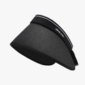 Cappello da sole in paglia grigio scuro pieghevole con bordo nero e tesa larga da donna - Nero