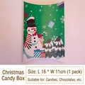 Christmas snowman pillow candy box 16x11cm green holiday gift packaging for cookies - Snowman and Tree