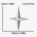 Maße des 304 Edelstahl-Sternanhängers 4,8cm x 3,8cm und Gewicht 3,1g in der Detailansicht - Silber