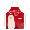 Christmas Santa Claus linen apron with festive slogan on a white background - Christmas 3 (Adult)