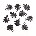 Set of ten black electrophoretic spider web charms for DIY jewelry and accessories - Style 6 14x17mm