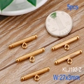 Set de 5 cierres de barra OT de acero inoxidable dorado para bisutería DIY 27x3mm - Estilo Liso Extendido Dorado (KLJ192-Z) / 5 Piezas/Bolsa