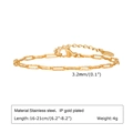 Dettaglio del bracciale in acciaio inossidabile dorato 3,2mm con targhetta 18K e chiusura - Bracciale 16+5cm