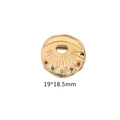 Golden round evil eye charm with colorful stones and 19x18.5mm size measurement - Large